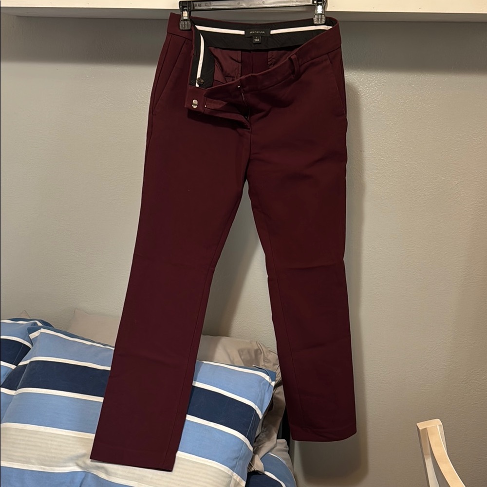 Burgundy Slim Fit Pants